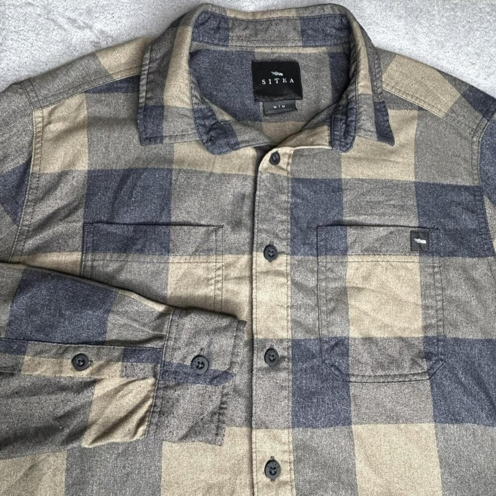 Sitka Gear Shirt Mens M Grange Flannel Plaid Pyrite Button Up Hunting Outdoor